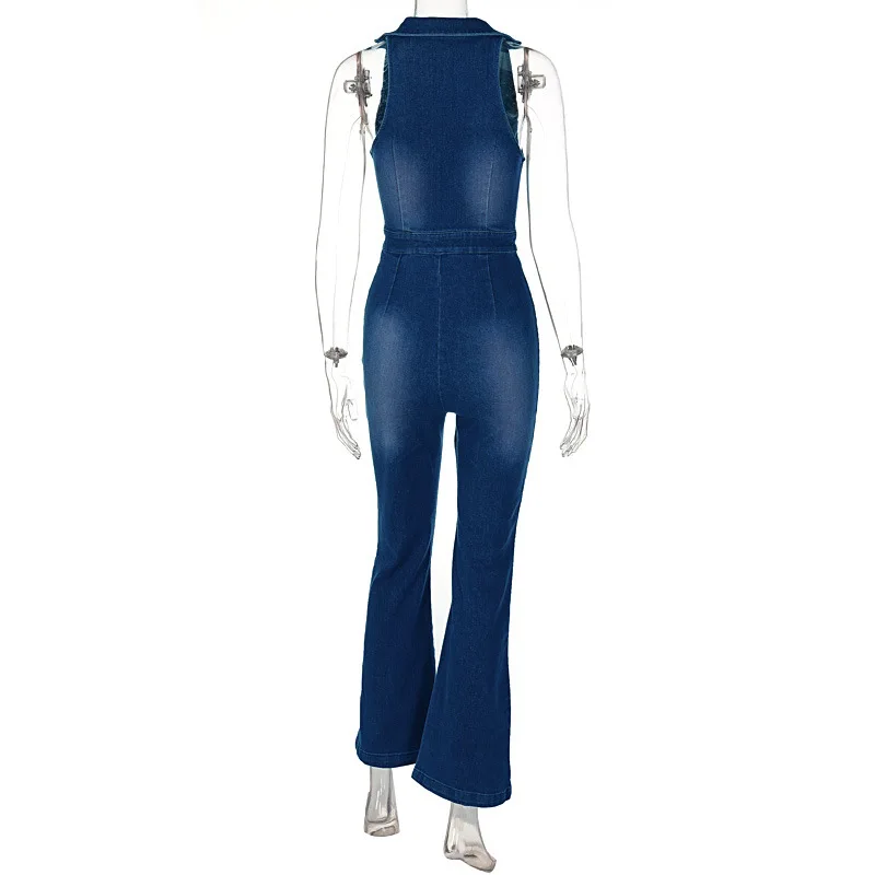 

Slim Fashion Street Retro High Waist Women's Denim Jumpsuit