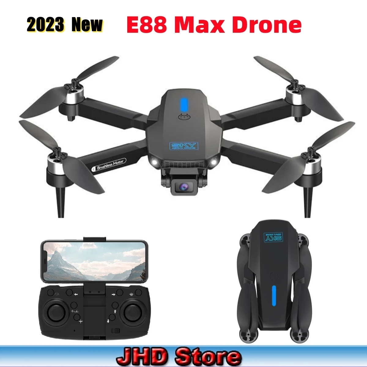 

JHD 2024 Новый мини-Дрон E88 MAX бесщеточный двигатель с оптическим потоком Дрон E88 MAX обновленная версия дронов E88 MAX Радиоуправляемый Дрон
