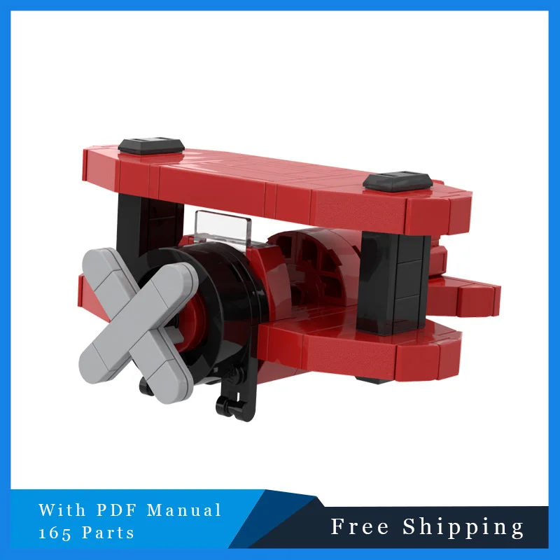 165 pièces technologie de Machine volante rouge modulaire MOC modèles de blocs de construction populaires assemblage de Puzzle pour enfants cadeaux de jouets de noël