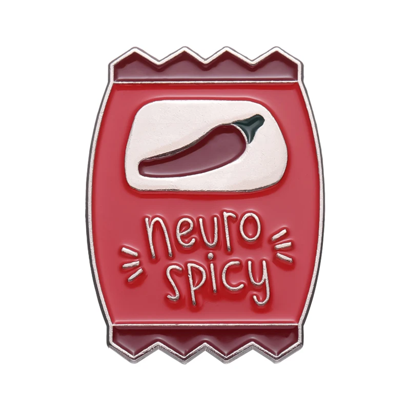 Neuro Spicy Sauce Packet Enamel Pin Mental Health Awareness Lapel Custom Gift Accessories Brooch Kids Friends Backpack Jewelry