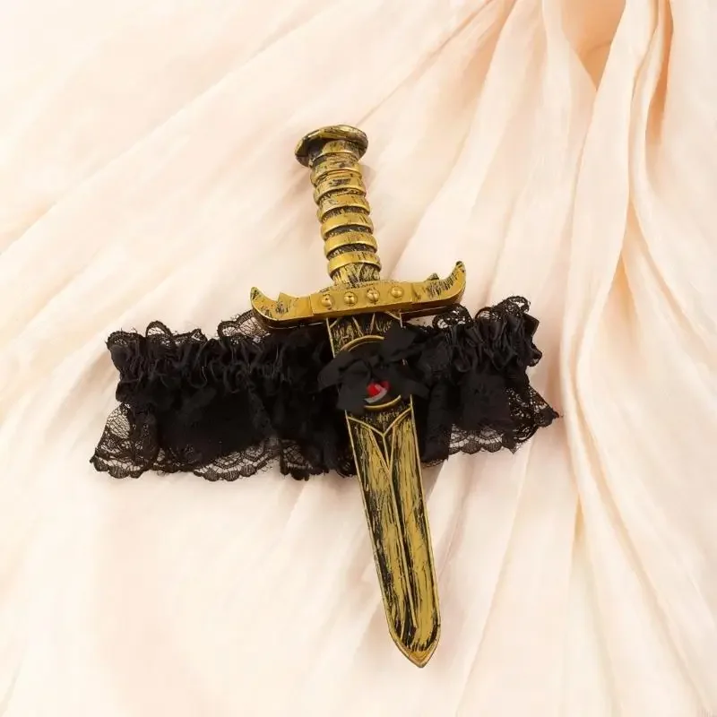 Leve prático rendas perna coberturas halloween cosplay acessório fácil manutenção festa tema outfit realçador