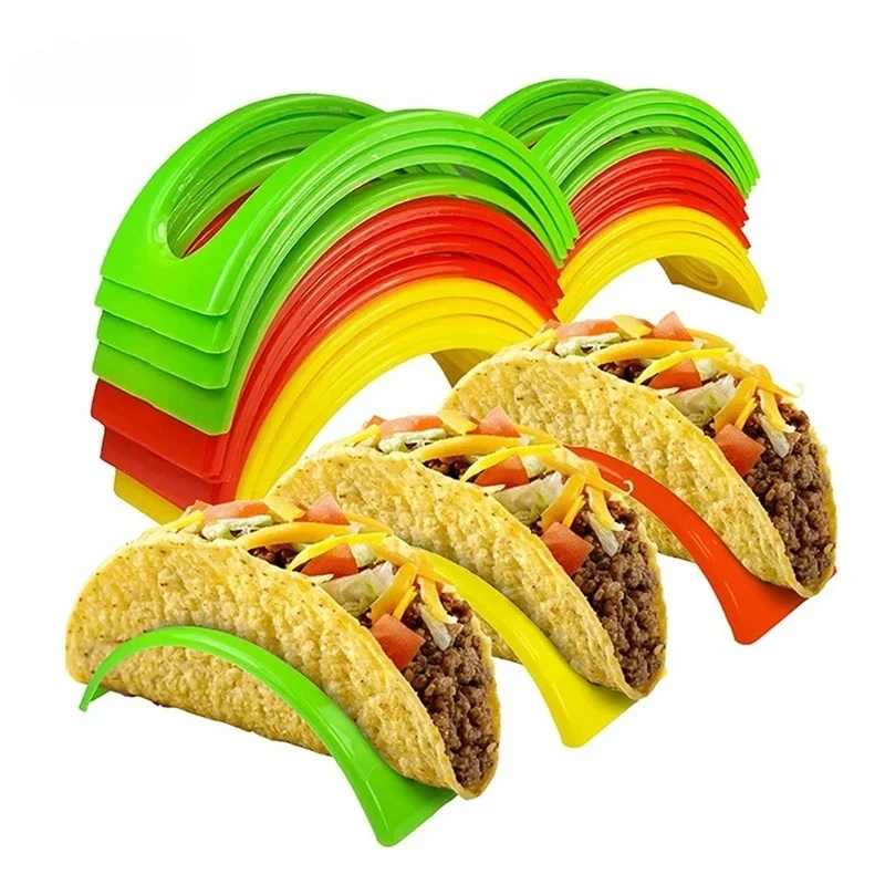 Colorful Polypropylene Taco Holders - Stackable Corn Tortilla Stand for Mexican-Themed Dining, Durable PP Material