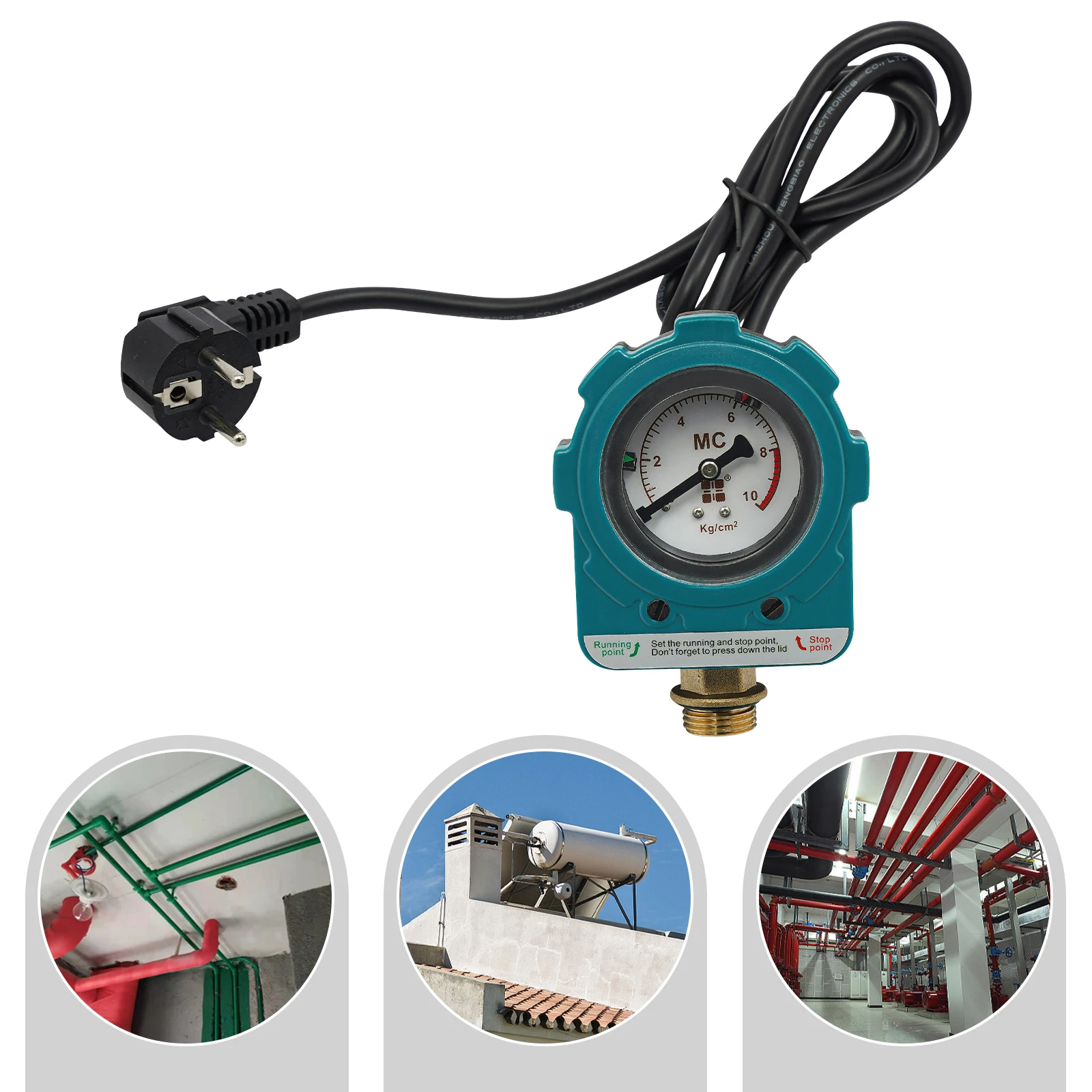 Pressostato per Pompa d'Acqua 1.5 KW, Monitor di Pressione Universale con Interfaccia NPT1/2'' per Controllo Pompa 220 V