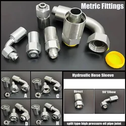Juego de manguera de alta presión, M10-M42 métrica de Junta hidráulica a tubería de 6mm-25mm, Conector de ajuste de tubo de púas, ajuste de funda de compresión, 1 Juego