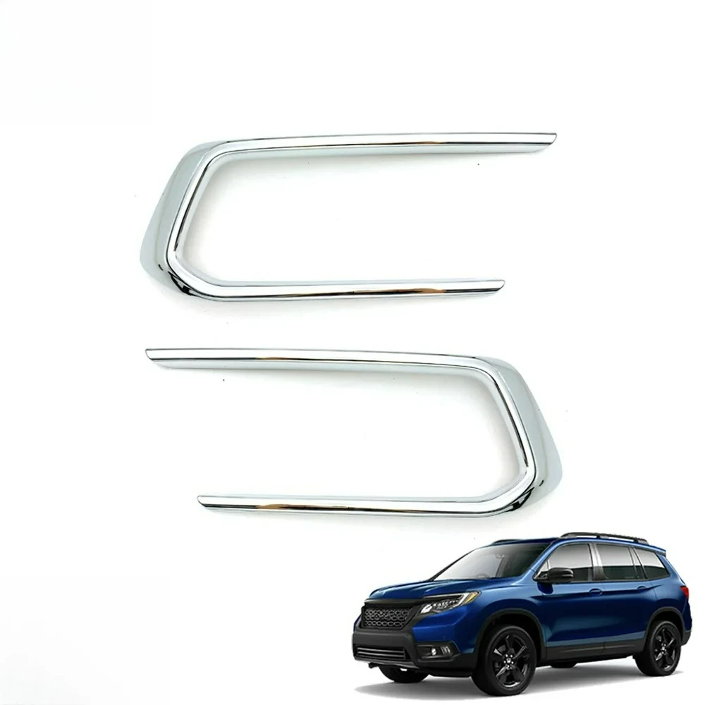 Exterior Parts Chrome ABS Front Fog Light Lamp Cover Trim Stickers Light Decoration For Honda Passport 2019 2020 Car Accessories