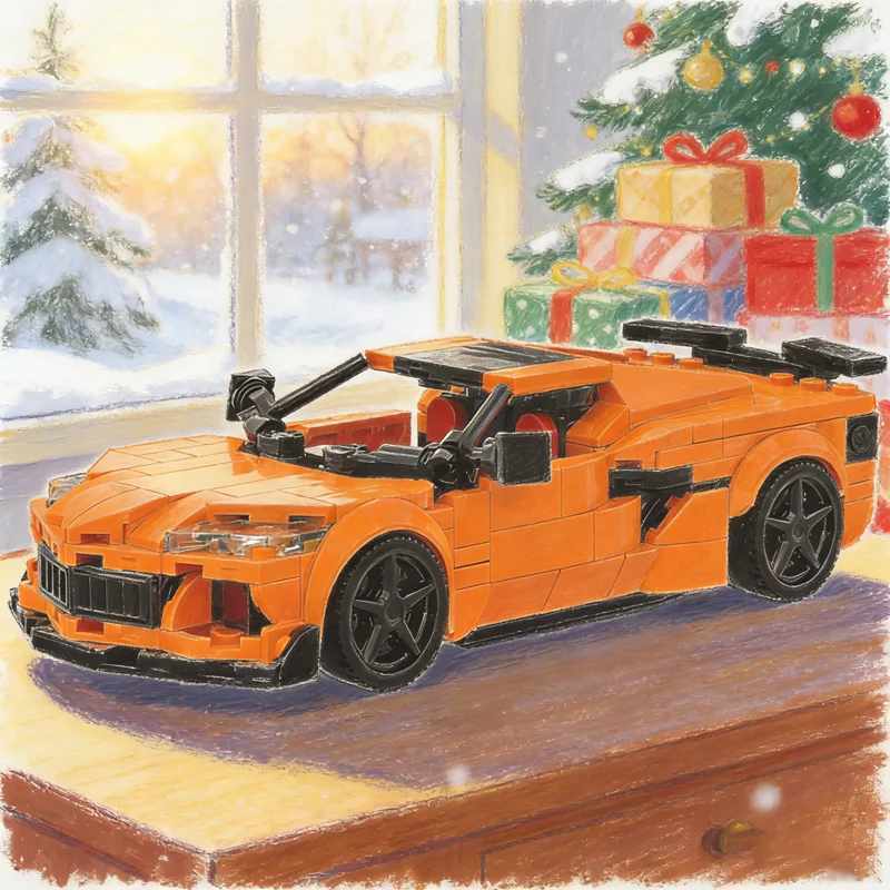 

369 шт. MOC Corvette City Champions, модель строительных блоков, архитектура, сделай сам, креативная идея, рождественские подарки, образовательная кирпичная игрушка для детей