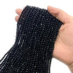Natural Stone Beads Opal Amethyst Tourmalines Loose Beads for Jewelry Making DIY Bracelets 2/3/4mm Facet Round Crystal Accessory