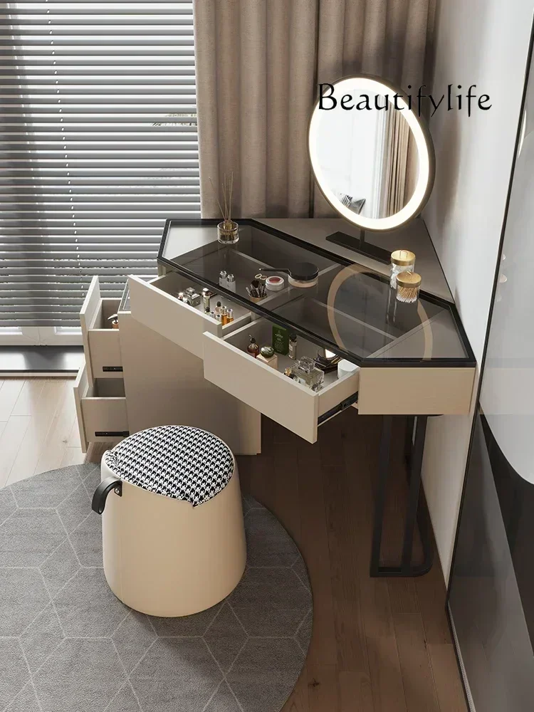 N17  Light Luxury Corner Dressing Table Makeup Table Integrated Triangle Multi-Functional High Sense Makeup Table