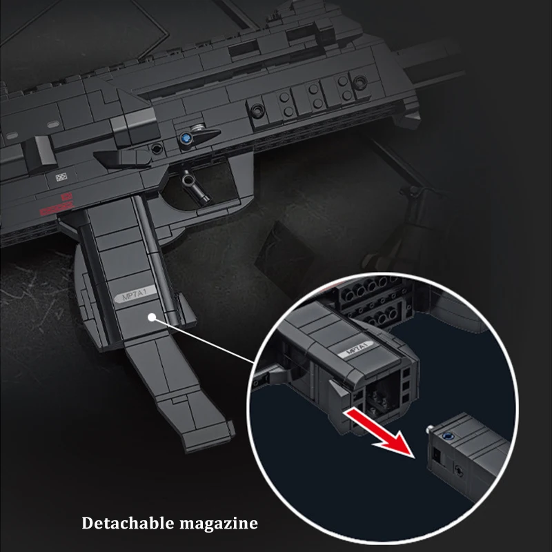 Techniczny M500 Pistolet rewolwerowy M10 MP7 Karabin maszynowy Klocki konstrukcyjne Wojskowe broń z II wojny światowej MOC Klocki Zabawki do składania dla chłopca Prezent