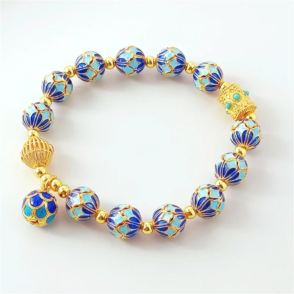 18K Five Petal Flower Circular Interval Bead Scattered Bead Small Fish Pendant Handmade DIY Accessories Bead Jewelry Accessories