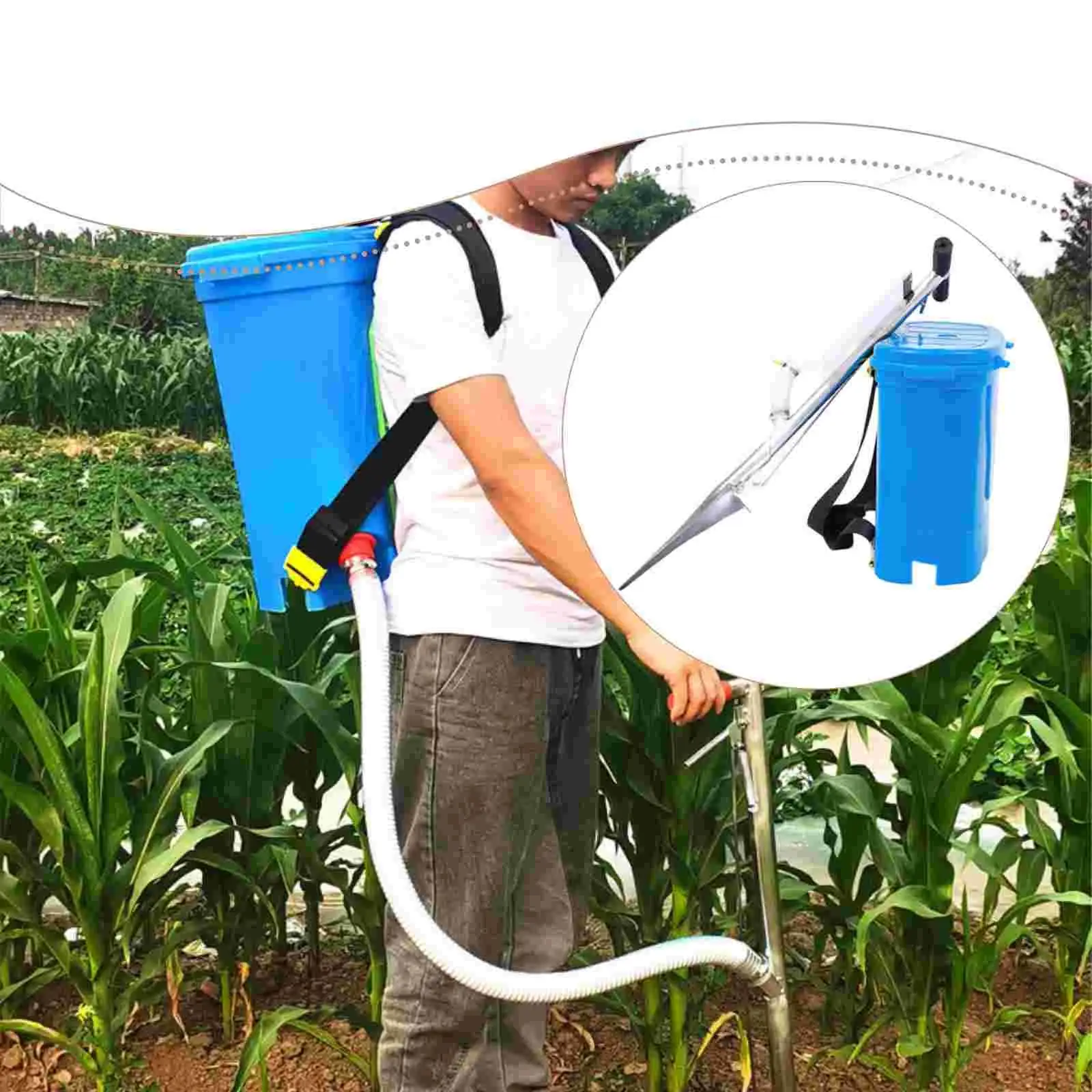 Lawn Fertilizer Spreader 25L Manual Applicator Plastic Steel Back Carrying Granule Dispenser for Garden
