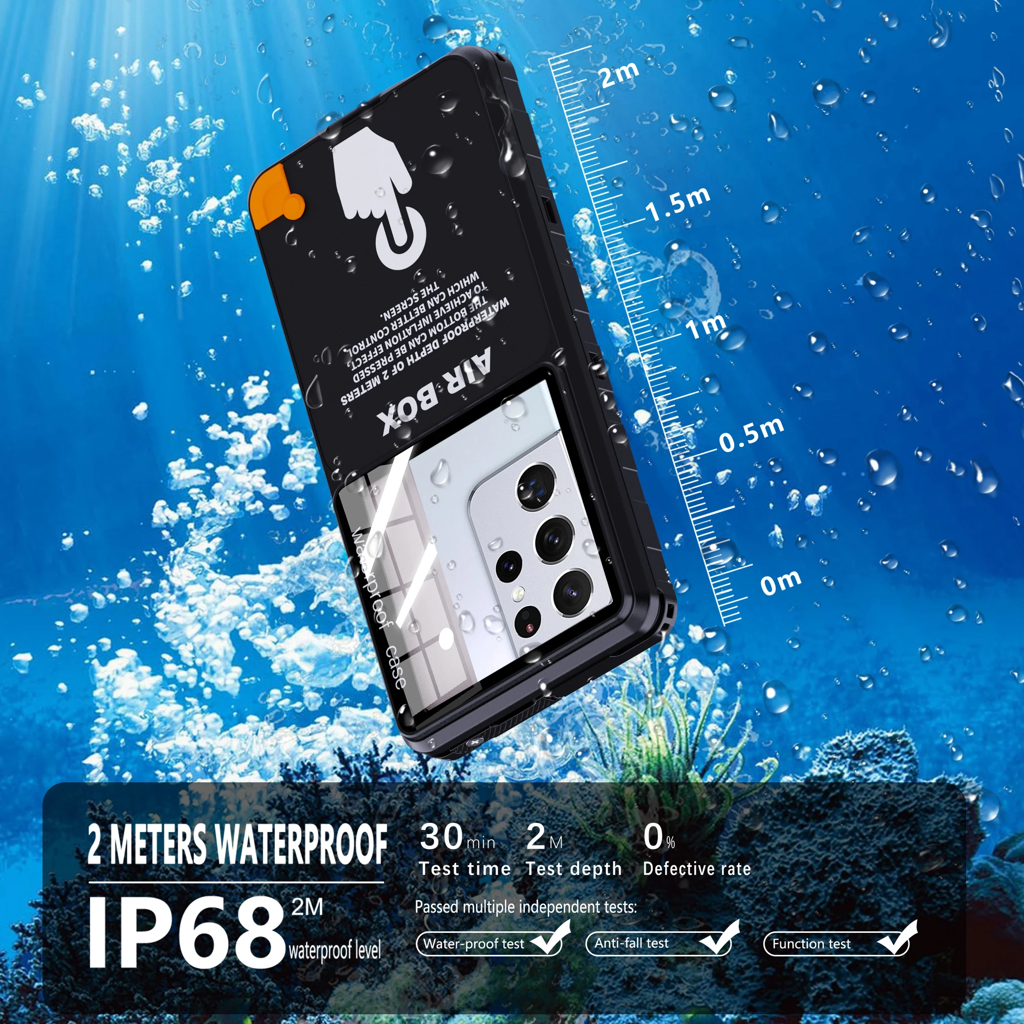 Shellbox Verbesserte Universelle 6,9-Zoll Wasserdichte Handyhülle, Unterwasser-Touchscreen, Staub- und Sturzfest, IP68-Zertifiziert – Detail 2