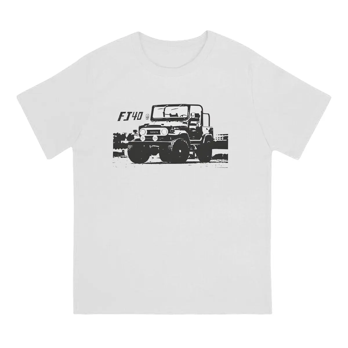 Men's T-Shirt 1971 A Land Cruiser FJ40 Crazy Pure Cotton Tees Short Sleeve Cruiser T Shirt O Neck Tops Unique