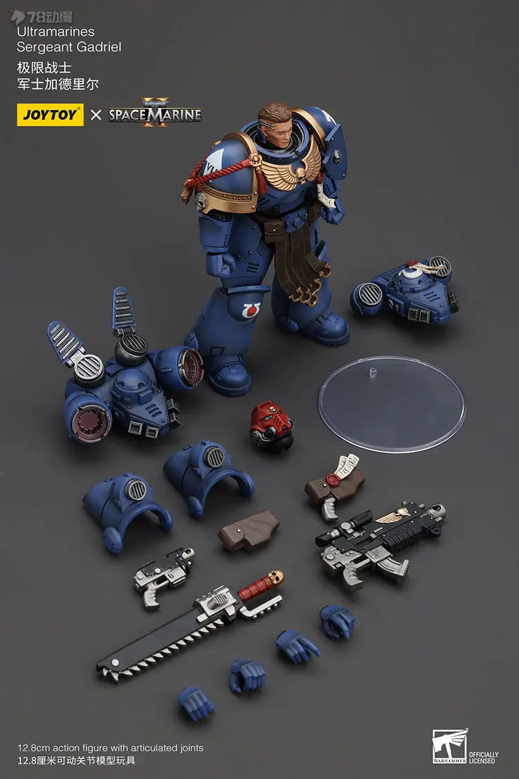 JOYTOY Original Warhammer 40K Series Star Warriors 2 Ultramarines อะนิเมะ Action Figure ของเล่นชุดเครื่องประดับของขวัญเด็ก