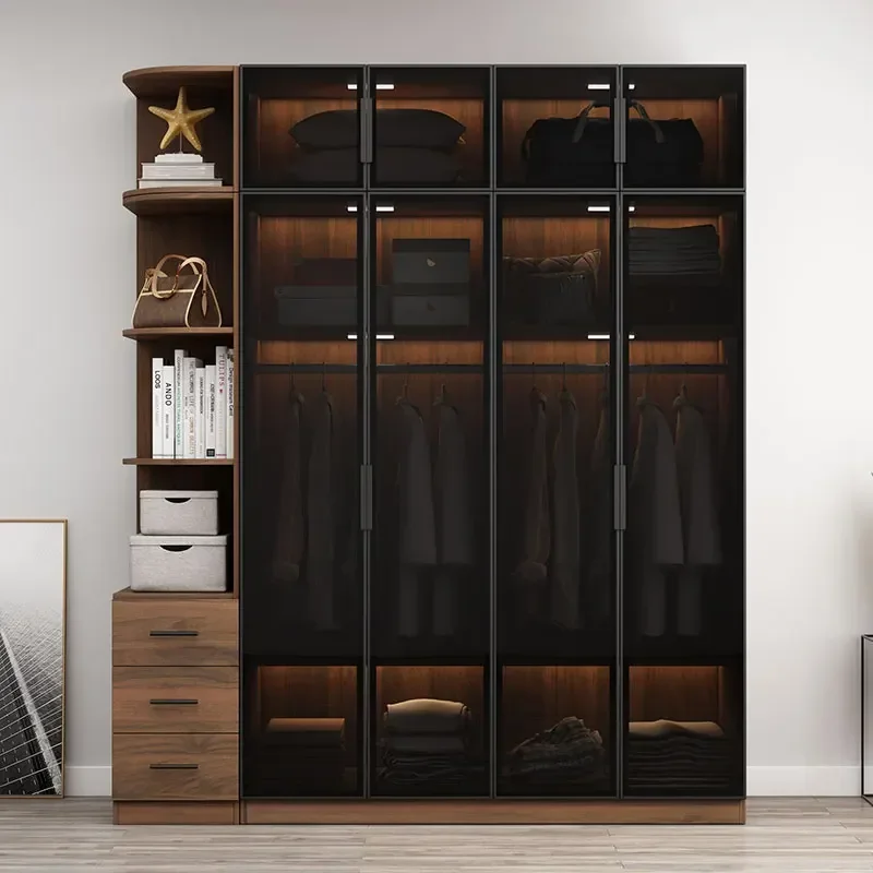 Nordic Wardrobe Armable Cheap Modern Minimalist Wardrobe Open Makeup Desk Wearable Exterior Wooden Armario Trendy Furniture