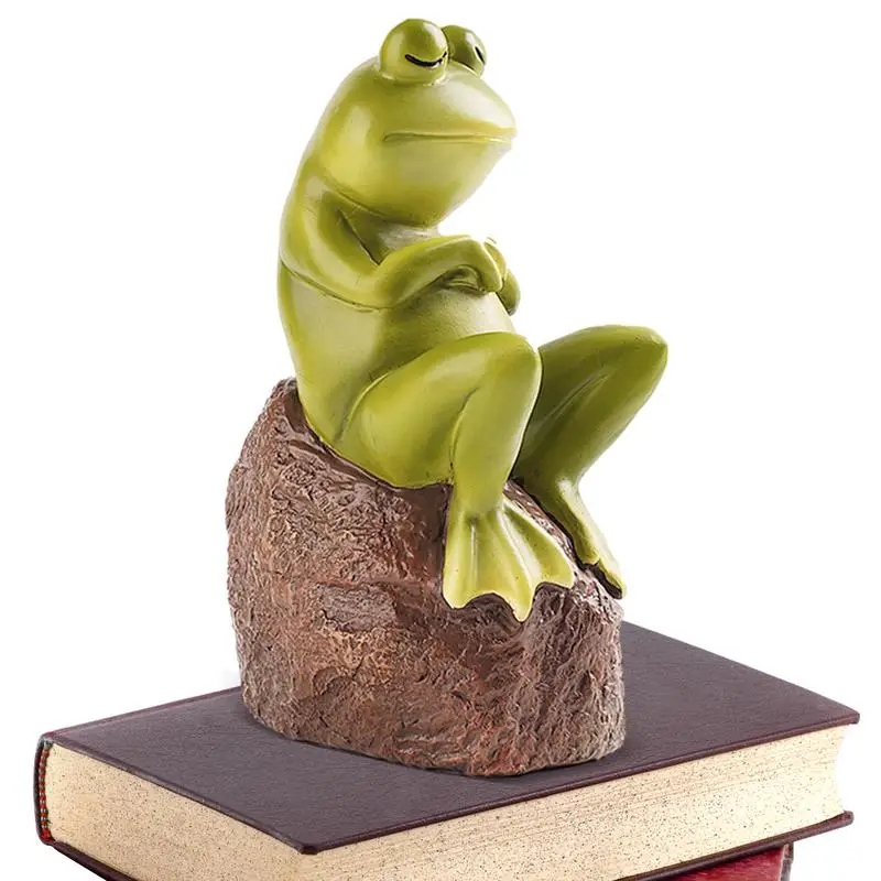 

Frog Figurines Frog With Stone Figurine Realistic Ornament Collectible Figurines To Train Imagination For Bookshelf Living Room