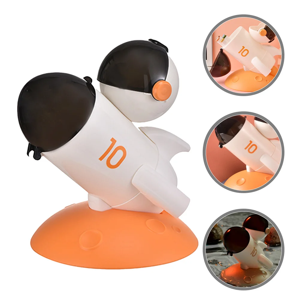 

Cute Cartoon Spaceman Rocket Pen Holder Multifunctional Desk Organizer for Pens Pencils Rulers Erasers Stylish Home Office Dorm