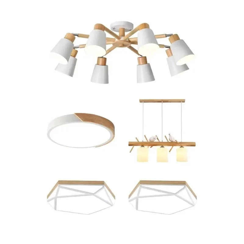 

Whole house lighting package combination Three bedrooms and two living rooms Simple modern atmosphere Household Nordic bedroom l