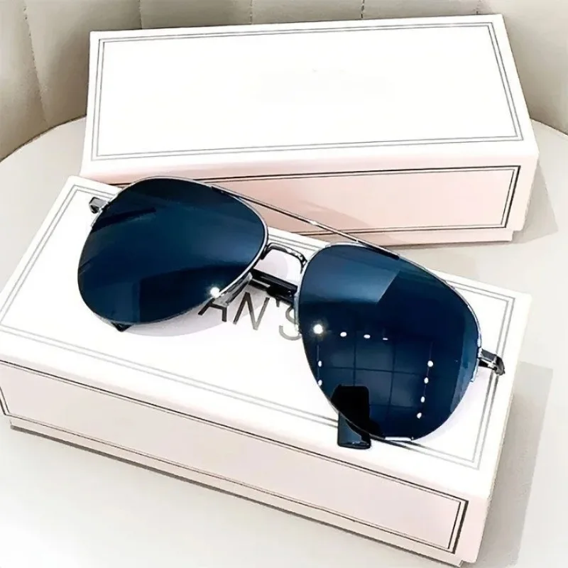 Herren-Sonnenbrille im Pilotenstil mit großem Rahmen, modische Verlaufsgläser, antireflektierende UV400-Sonnenbrille, Homme Lunette De Soleil (ohne Box) – Detail 6
