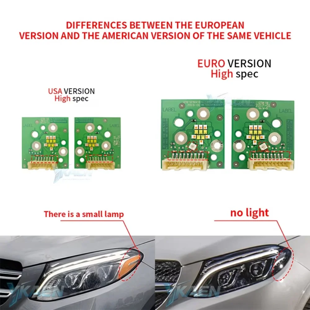 For Mercedes-Benz GLE350 GLE63 2016-2019 1305715306 A2189066100 Daytime Runing Light Module Angel Eye White DRL LED Boards