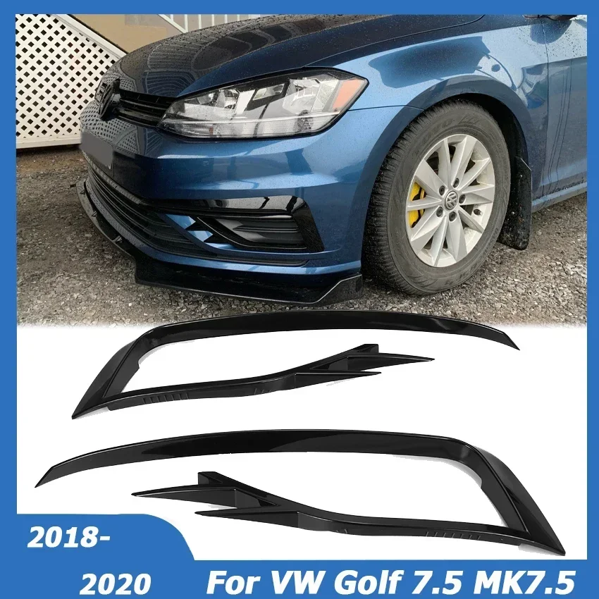 

For Volkswagen VW Golf 7.5 MK7.5 2018-2020 Front Fog Light Cover Frame Eyebrow Wind Knife Eyelid Trim Stciker Car Accessories