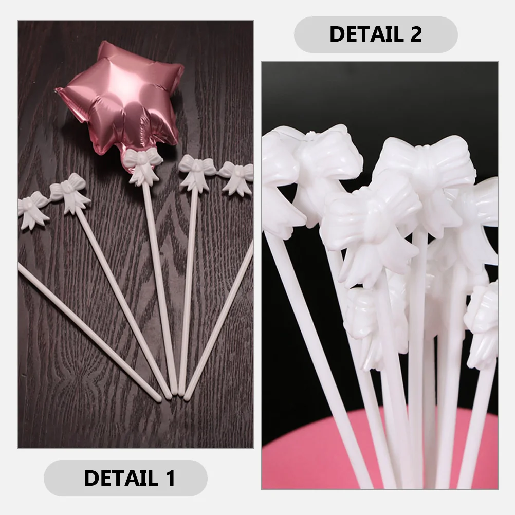 

50pcs Plastic Sticks Reusable Wedding Party Holders Support Stands For Shower Birthday Decorations Bowknot Balloon Rods