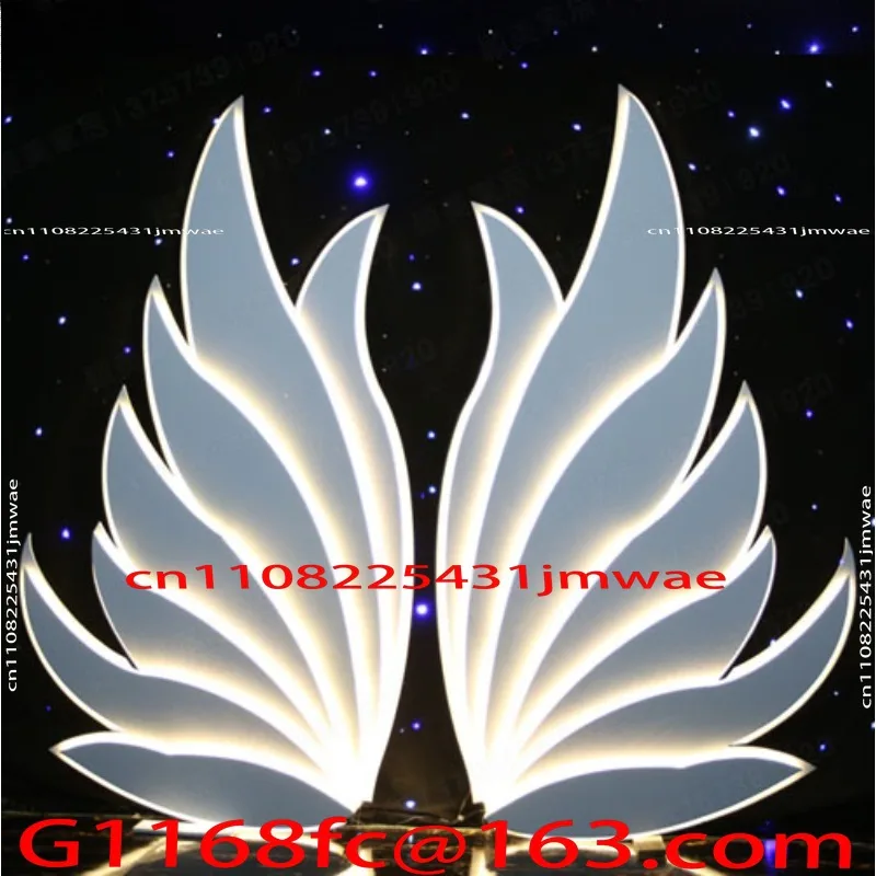 Customized New Hot-selling PVC Wedding Supplies, Carved Props, Stage Layout, Three-dimensional Luminous, Angel Wings