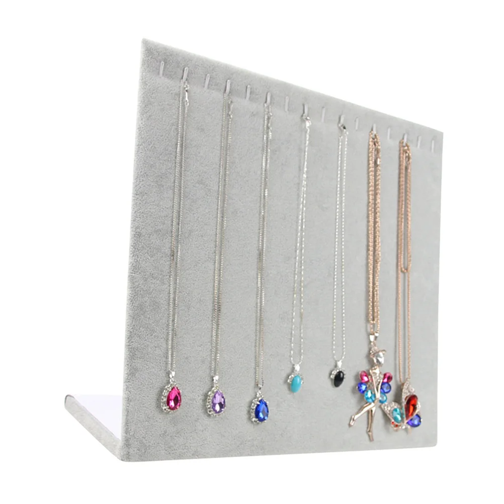 

Jewelry Display Stand Large Grey Foldable Necklace Bracelet Organizer Holder Storage Rack For Jewelry Collection Retail