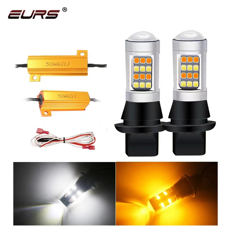 Car Turn Signal Lamp Led T20 7440 3156 Bulb 42smd Canbus Day Time Running light 1156 Led BA15S BAU15S Dual Color Reverse Light