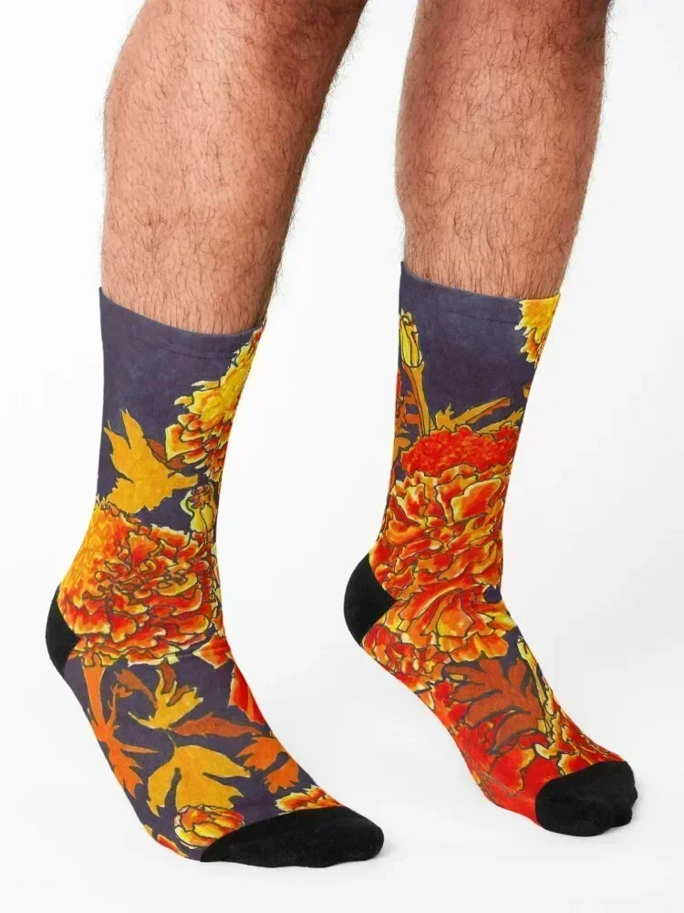 Marigolds Socks Christmas winter gifts Run happy Socks For Women Men's