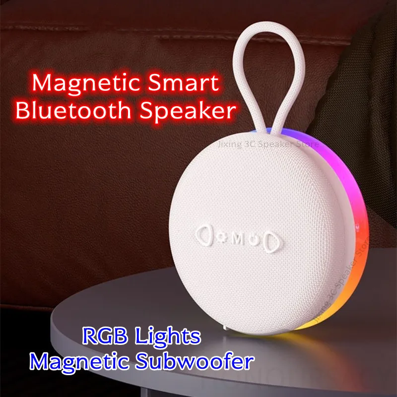 

Магнитный мини-сабвуфер с RGB-подсветкой, беспроводной портативный бумбокс, HIFI стерео Bluetooth-динамик, уличный водонепроницаемый TF-плеер для кемпинга