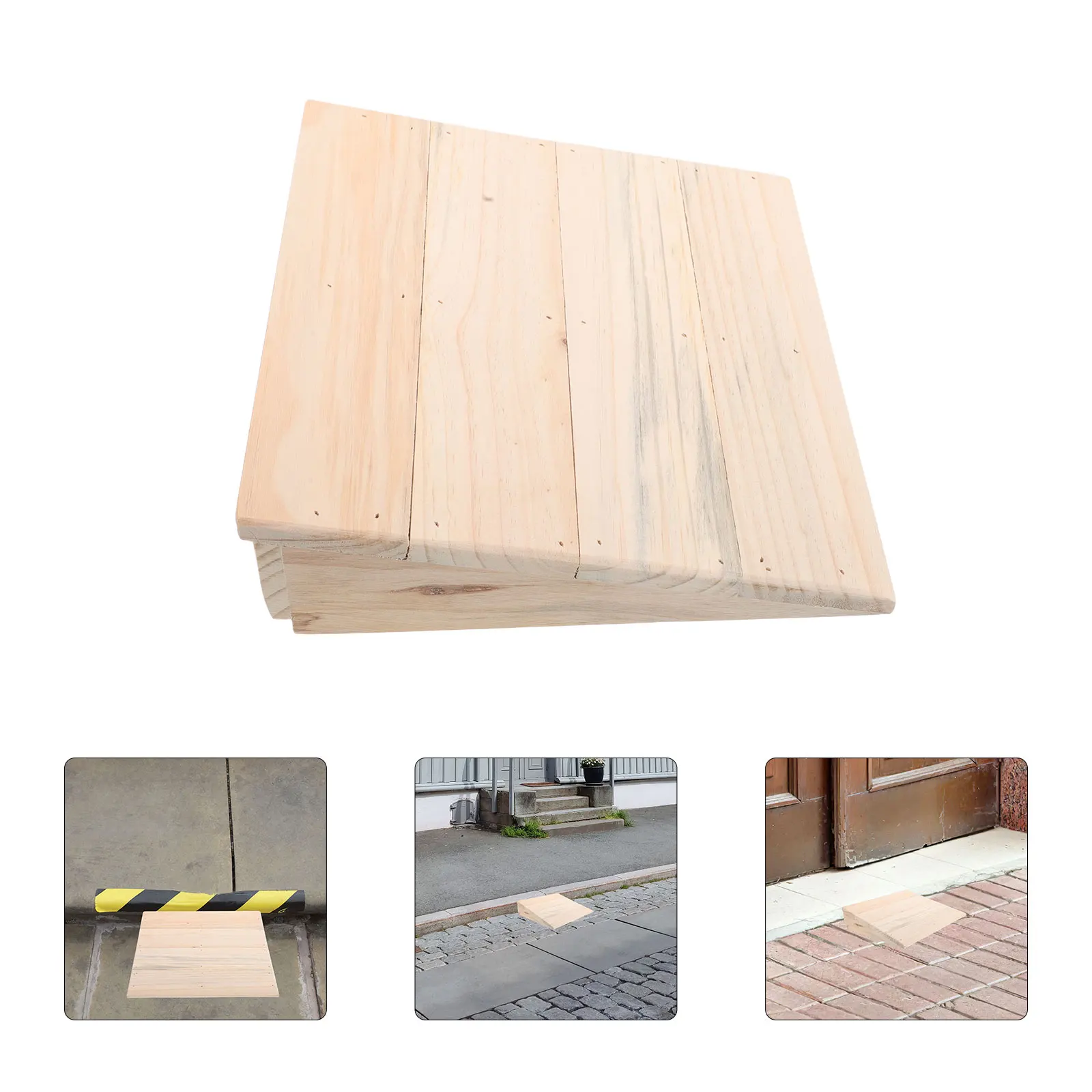 

Solid Wood For Cars Scooters Motorcycles Non-Slip Curb Pad Portable Driveway Entry Ramp Household Use Wood Vehicle