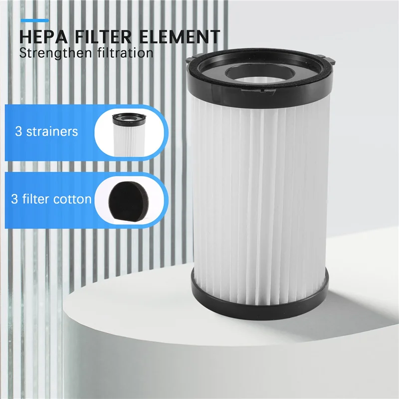فلتر Hepa للمكنسة الكهربائية ، عنصر فلتر hepa d600 d601 cecotec thunderbrush ، 3 أجزاء