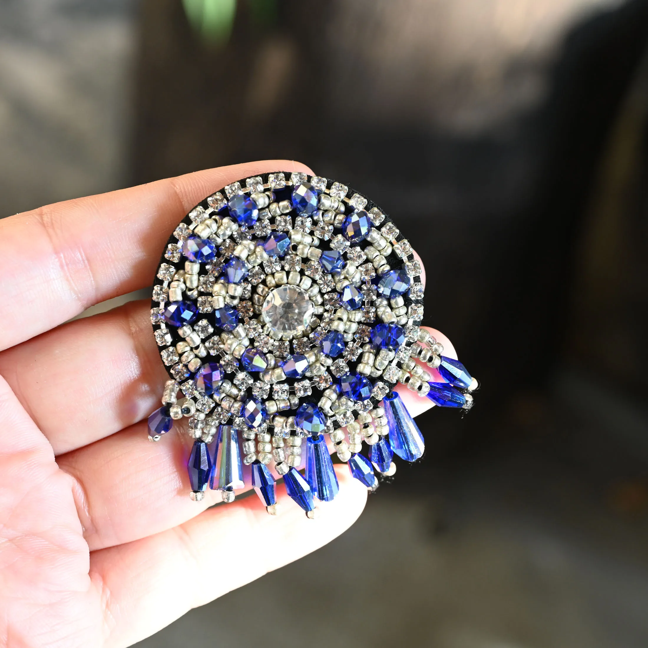 3D Handmade Rhinestone beaded Patches for clothing Heart eyes trophy parches bordados para ropa Sequins appliques diy