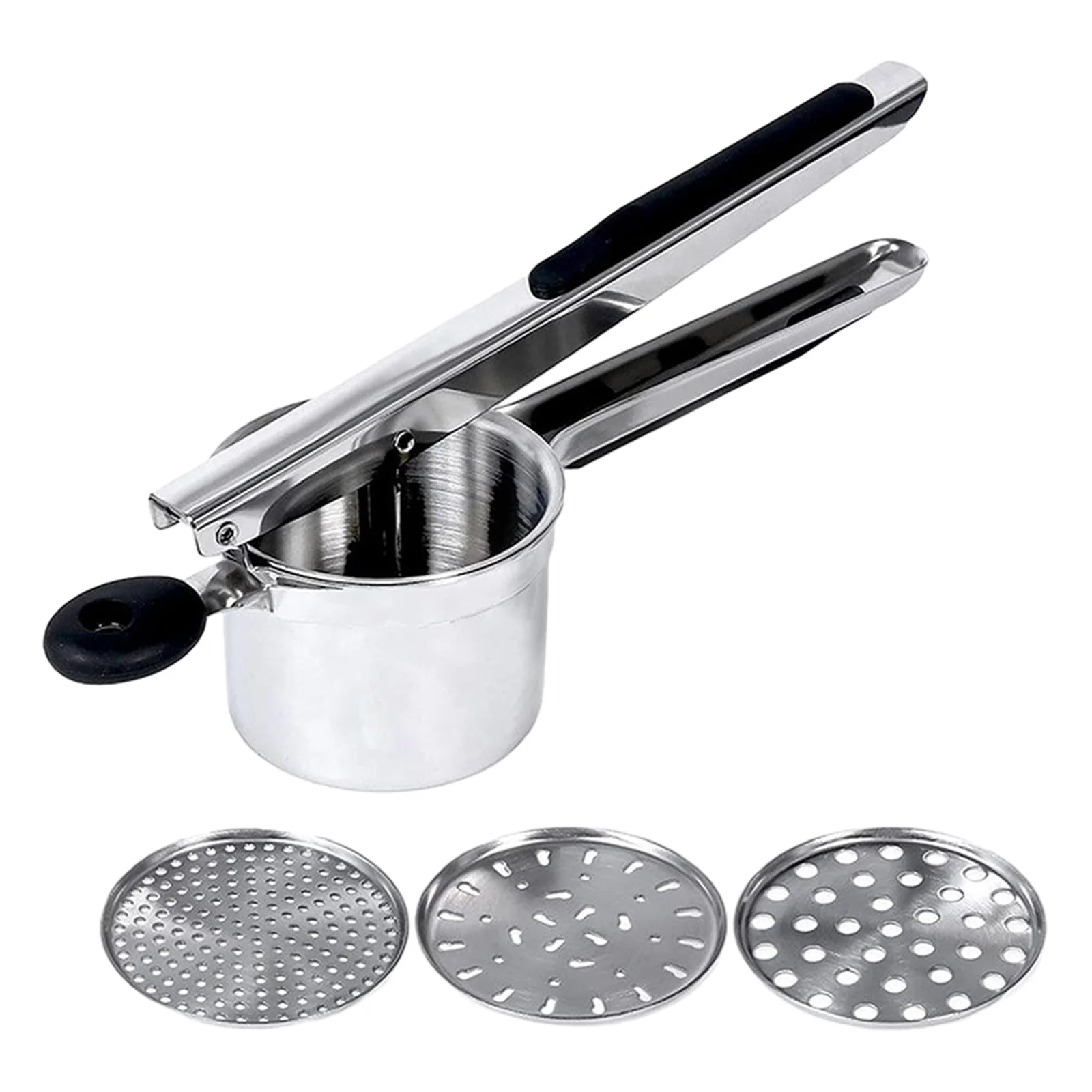 

Home Potato Press Kitchen Tool Heavy Duty Spaetzle Ricer Restaurant Fruit 3 Interchangeable Discs Stainless Steel Non Slip