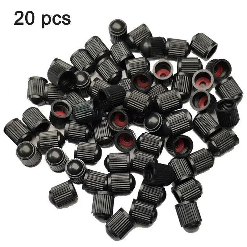 20Pcs Plastic Car Bicycle Tire Valve Caps Dustproof Rim Hub with O Rubber Ring Covers for Bike Bicycle Trucks Motorcycles