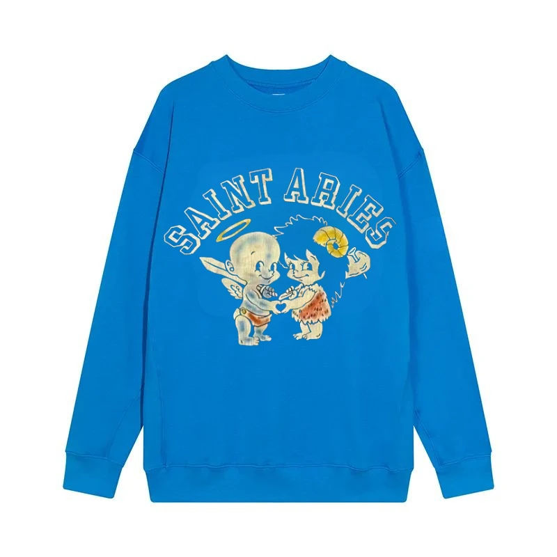 2024 Is A Trendy St. Michael's Graphic Print Oversized Crew Neck Jumper for Men's and Women's Pure Cotton Fleece Sweatshirt.