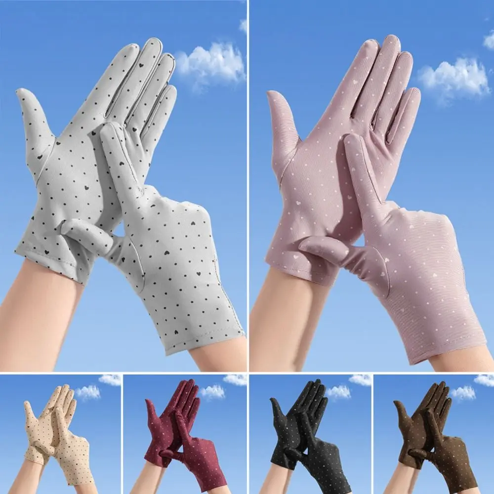 

Thin Sunscreen Gloves Fashion Ice Silk Short Style Summer Spring Gloves Cool Feel Cycling Driving Gloves Outdoor