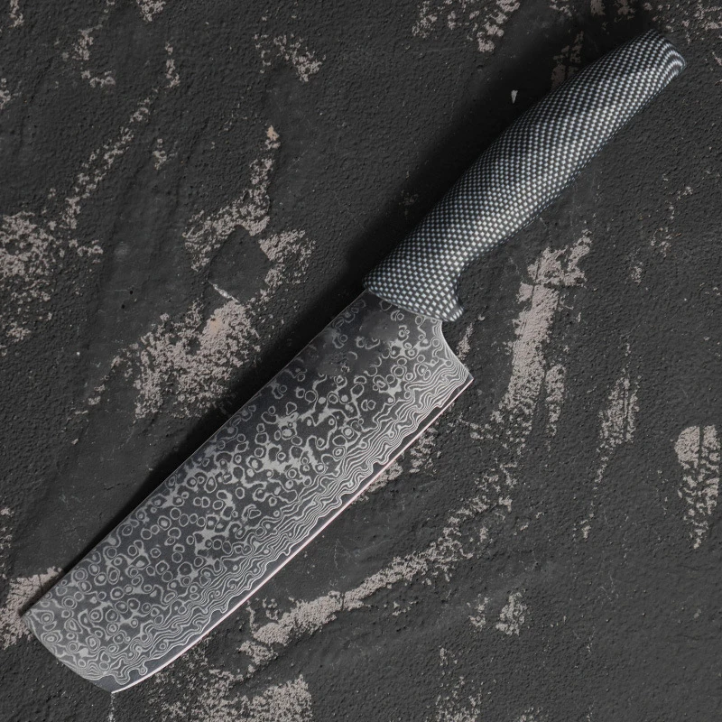 

7 Inch Nakiri Knife 67-layers Damascus Steel 10Cr15CoMov Blade Chef Slicing Vegetables Cleaver Meat Kitchen Knives PP Handle