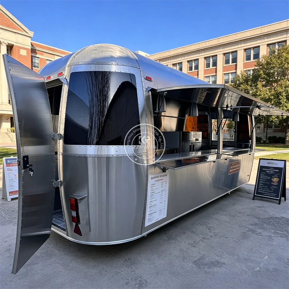 Street Food Truck Mobile Grill Trailer Beverage Cart Mobile Kitchen Trailer Concession Food Trailer Truck Fully Equipped