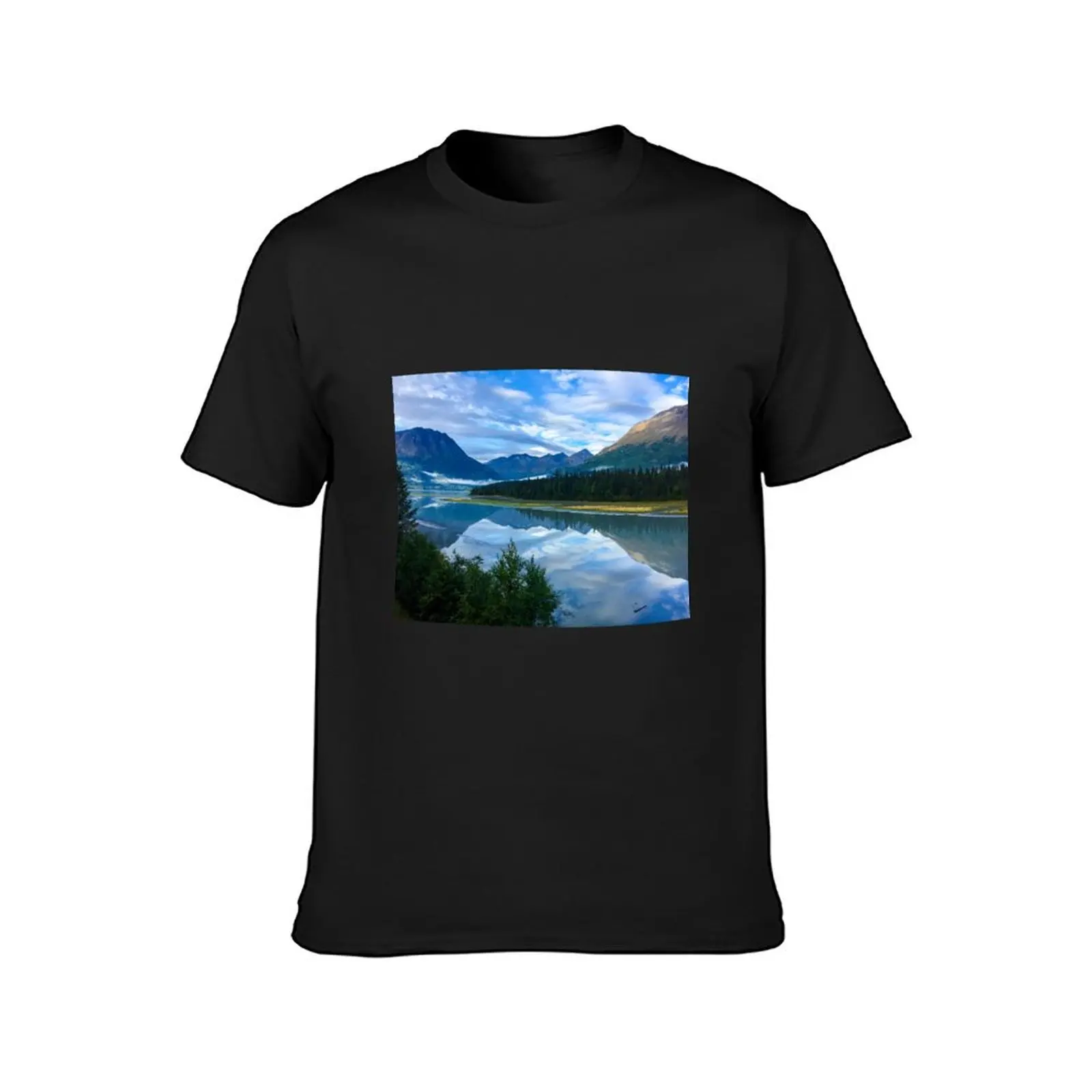 Alaska reflections T-Shirt summer tops vintage clothes plus size tops hippie clothes mens graphic t-shirts funny