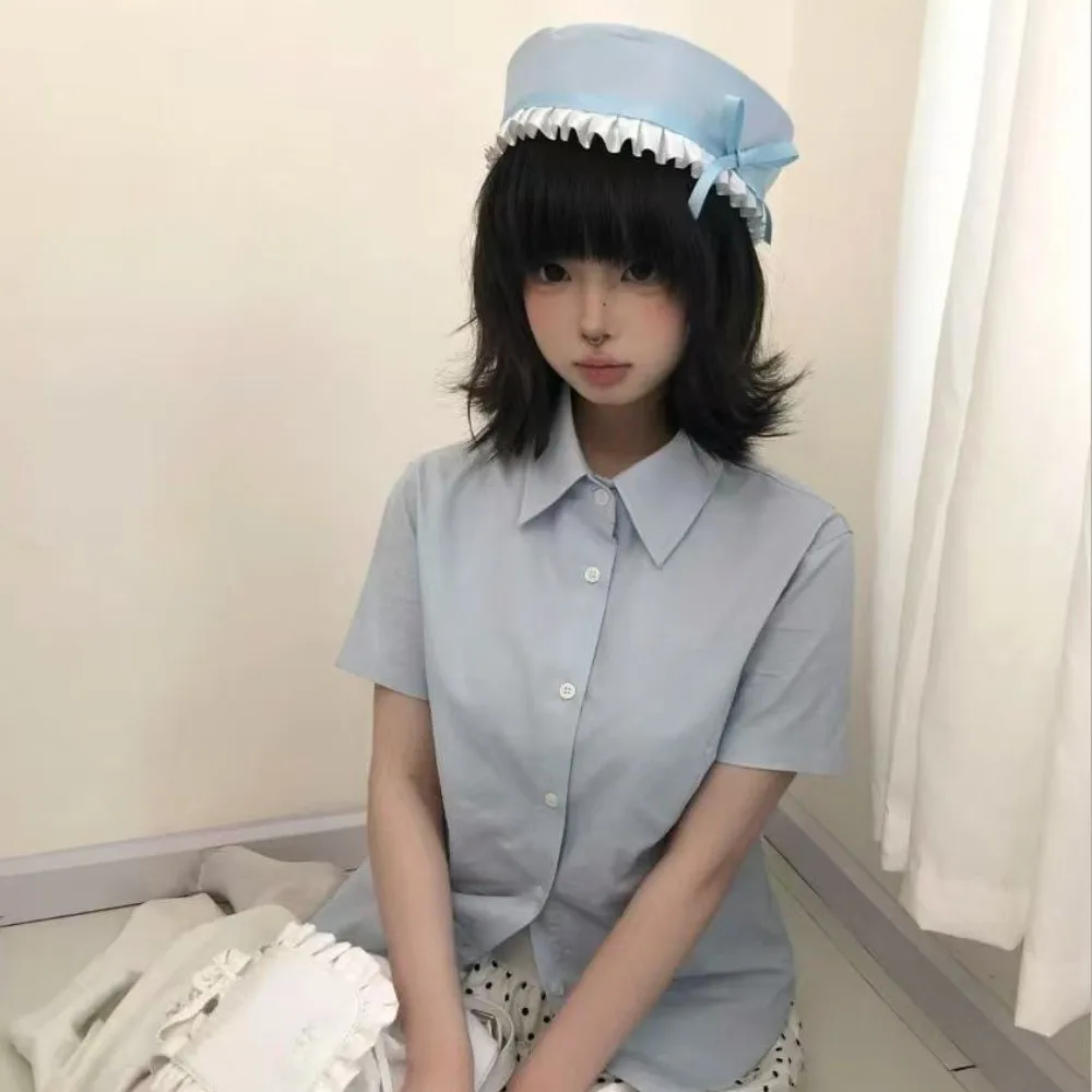 Retro Ruffle JK Bow Beret Dome Cosplay Sailor Hat Flip Eaves Korean Style Navy Cap Ladies