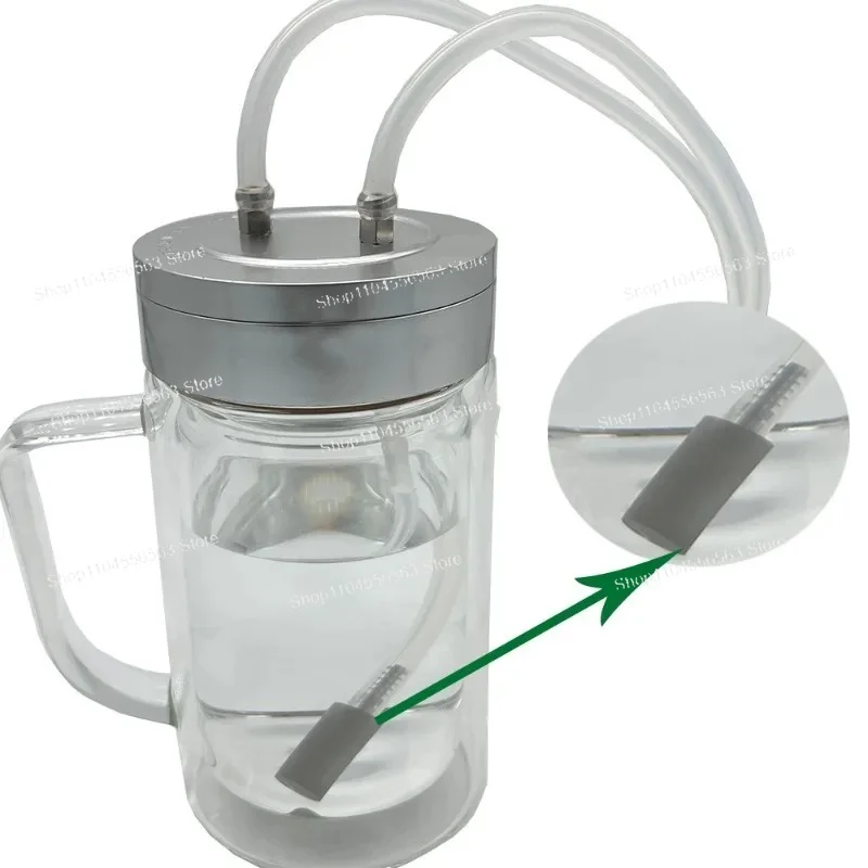 All Glass Ozone Water Bubbler Kit 500mL 1000mL Stainless Steel Diffuser Ozone Oil Glassware