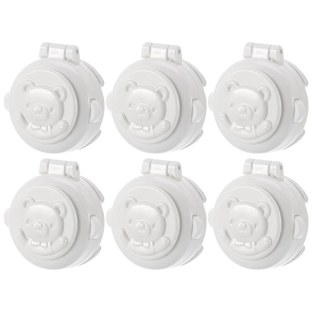 

6 Pcs Dip Washing Machine Button Lock Child Proof Door Knob Covers Stove Toddler Guard Safety for Oven Burner Guards White Kids