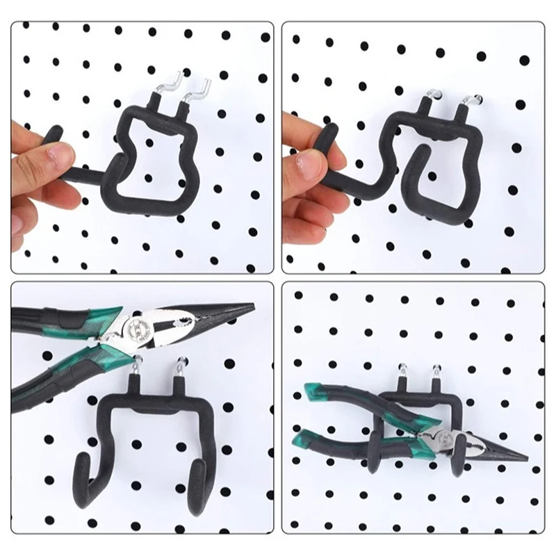 Black Pegboard Hooks Heavy Duty Power Tool Holder Multi-function Wall Mounted Holder Electric Drill Hook Tool Wall Organizer