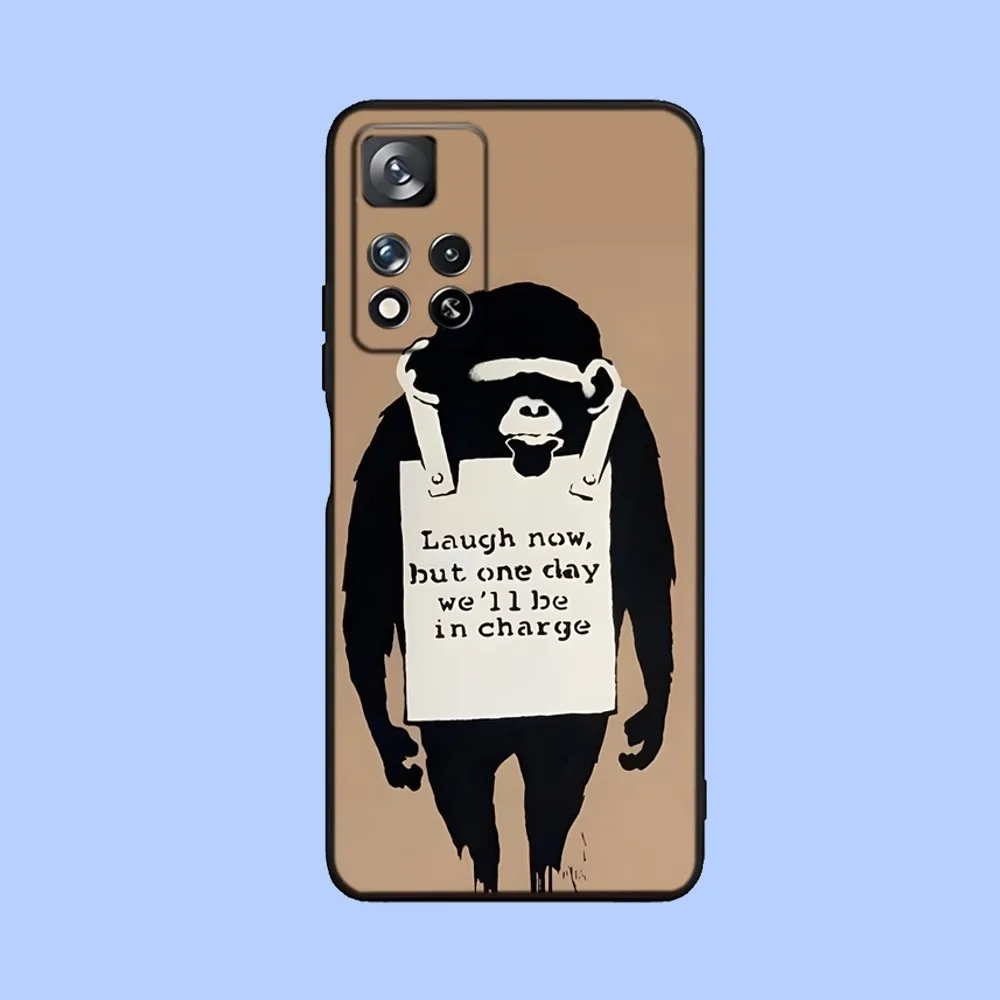 Capa de telefone Street Art Banksy Graffiti, capa preta macia para Samsung Galaxy A13,A21s,A22,A31,A32,A52,A53,A71,A80,A91