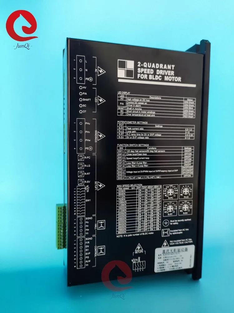 Imagem -02 - Atual 1200w 2400w 3700w Motorista sem Escova do Motor da C.c. para o Motor de Fases Bldc com Sensores do Salão 220vac ou 310vdc 4a 8a 12a