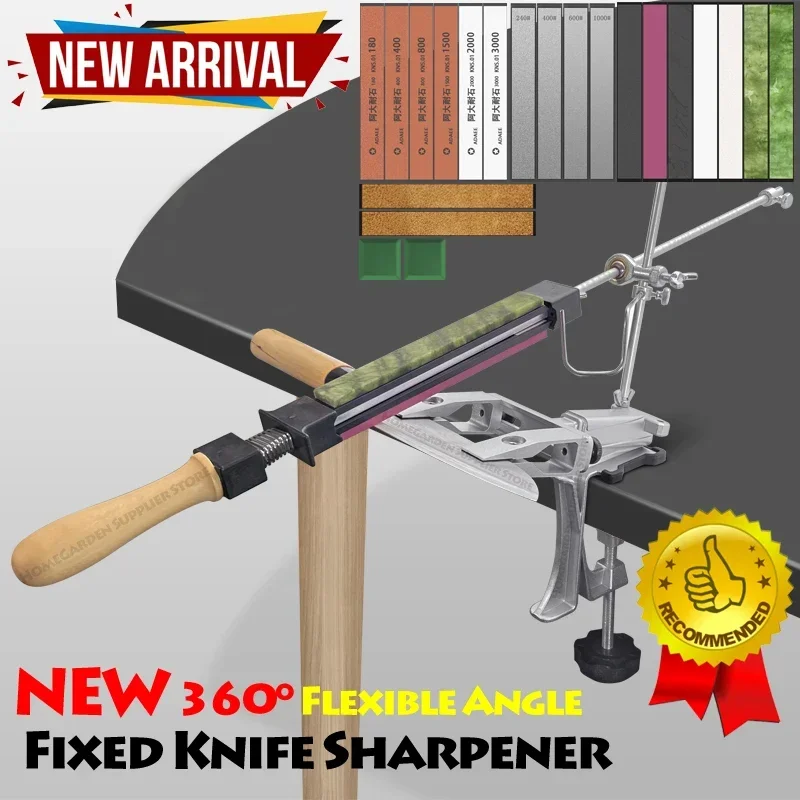 

2023 XT Fixed Angle Knife Sharpener System Professional Sharpening Machine Flexible Whetstone Diamond Full Size Kit Kitchen Tool