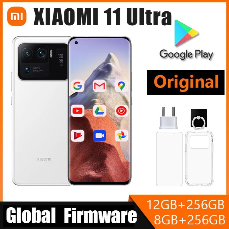 เฟิร์มแวร์ระดับโลก Xiaomi 11 Ultra สมาร์ทโฟน 5G 5000mAh 50MP 6.81” Android Snapdragon 888 ไร้สาย (ย้อนกลับไร้สาย) โทรศัพท์มือสอง