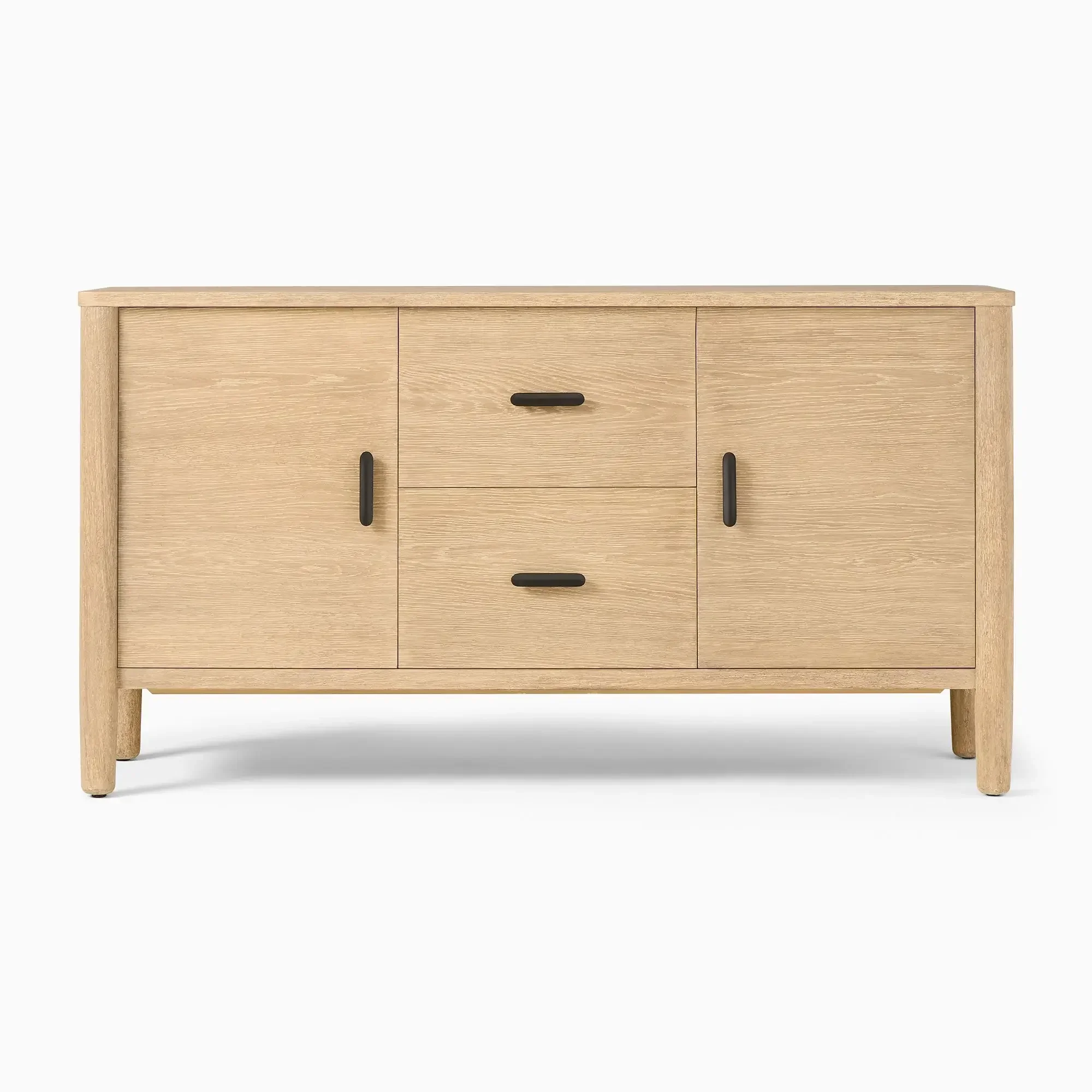 Nordic Log Style Oak Buffet Side Cabinets Simple Mid-Century Modern Cabinets Lockers